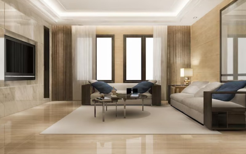 Luxury Living Room in 3 BHK Mulund Flat